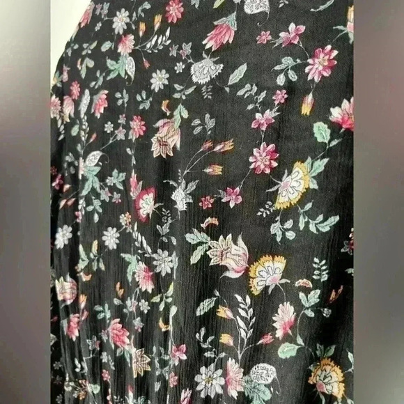 H&M Black Pink Floral Boho Bohemian Fairy Core Euro Summer Romantic Romper XS - Picture 8 of 11